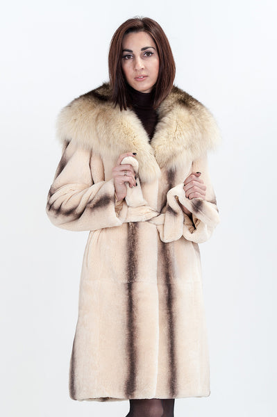 White beaver fur coat India