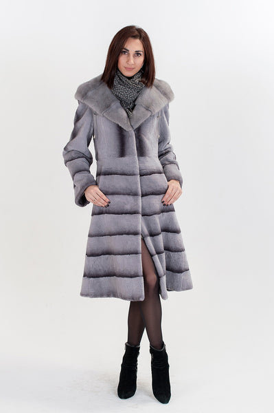 Grey beaver fur coat Levanda