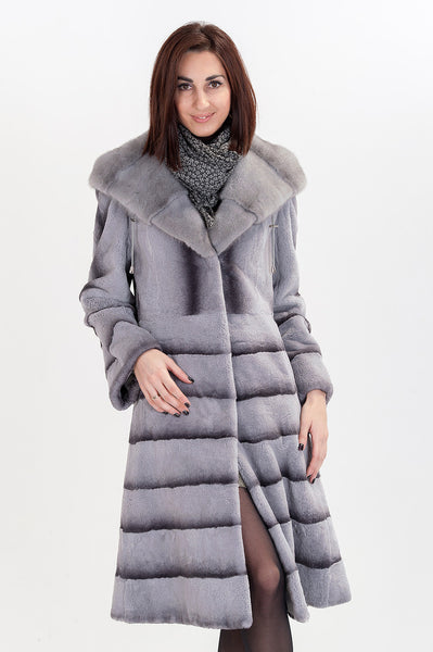 Grey beaver fur coat Levanda