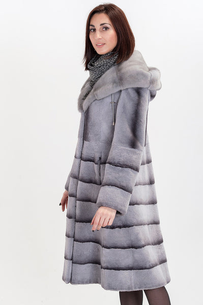 Grey beaver fur coat Levanda