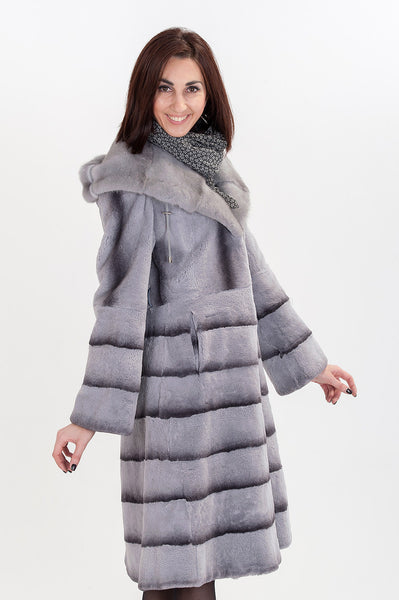 Grey beaver fur coat Levanda