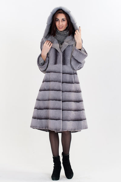 Grey beaver fur coat Levanda