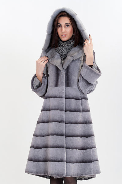 Grey beaver fur coat Levanda