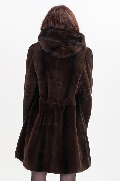 Brown beaver fur coat Natali