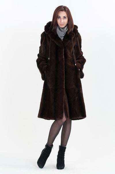 Brown beaver fur coat Maribet