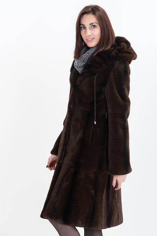 Brown beaver fur coat Maribet