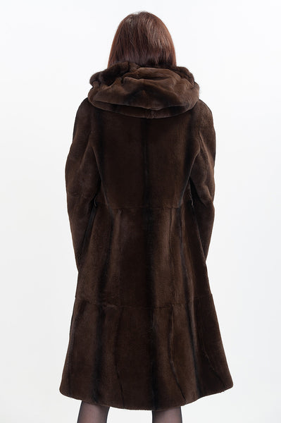 Brown beaver fur coat Maribet