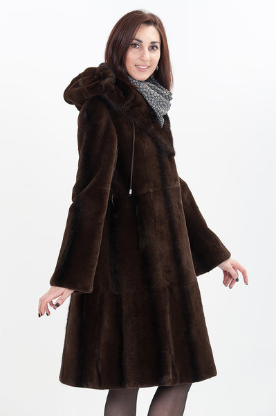 Brown beaver fur coat Maribet