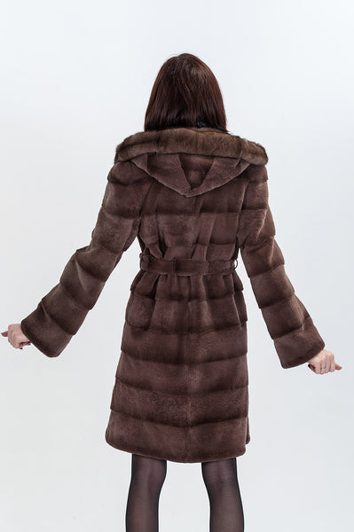 Brown beaver fur coat Nadia