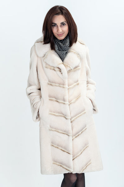 White beaver fur coat Slava