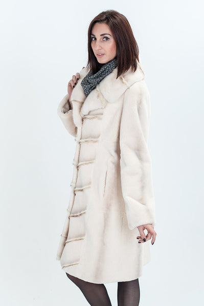 White beaver fur coat Slava