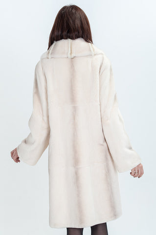 White beaver fur coat Slava