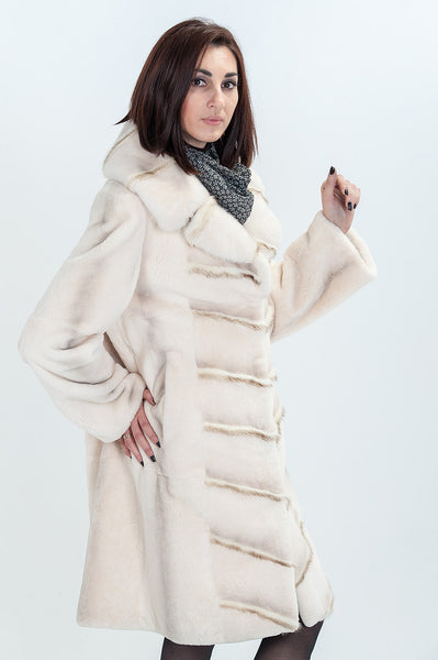 White beaver fur coat Slava