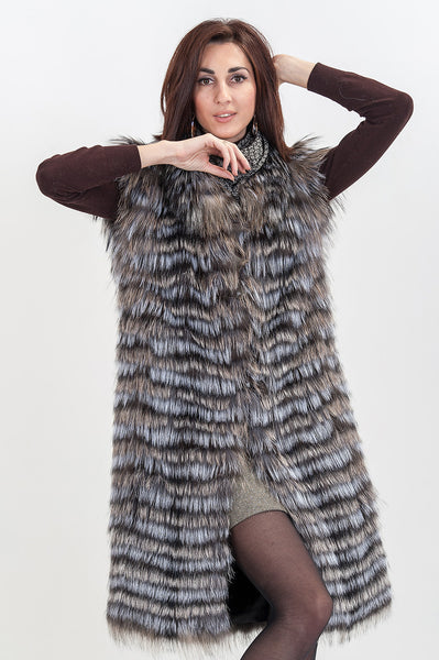 Grey silver fox vest  Orabel