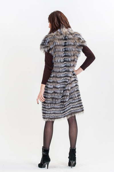 Grey silver fox vest  Orabel