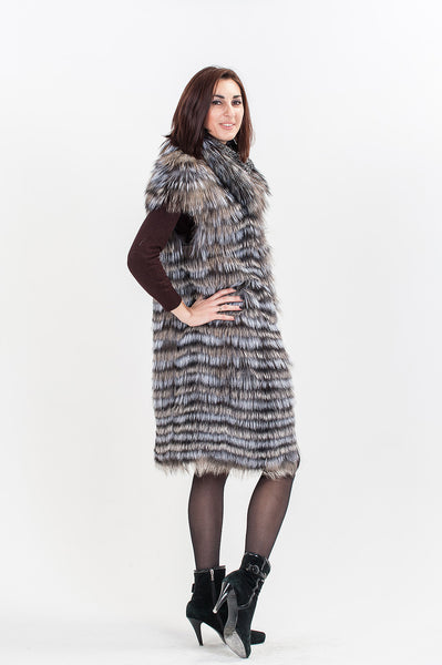 Grey silver fox vest  Orabel