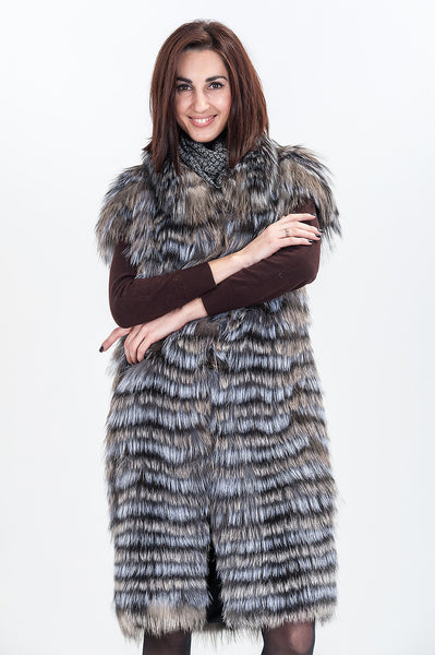 Grey silver fox vest  Orabel