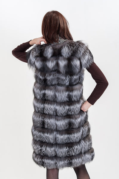 Grey silver fox vest  Jasmine