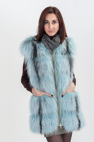 Blue arctic fox vest Flavia