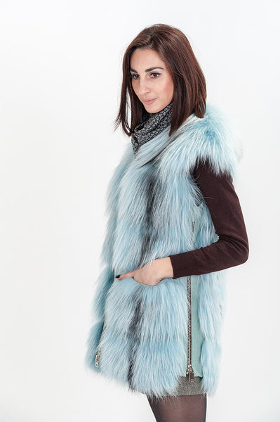 Blue arctic fox vest Flavia