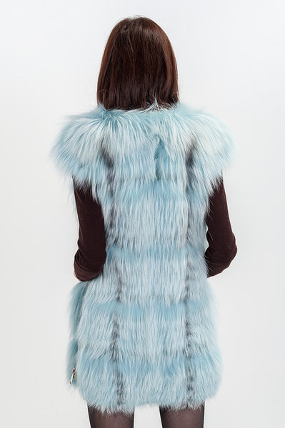 Blue arctic fox vest Flavia