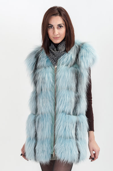 Blue arctic fox vest Flavia