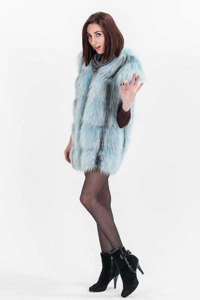 Blue arctic fox vest Flavia