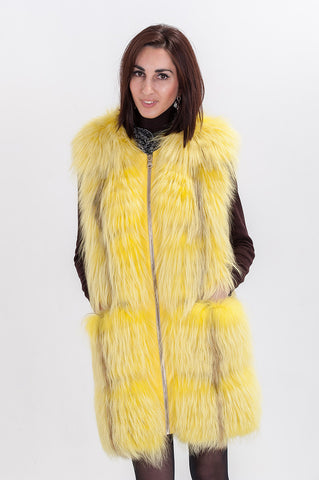 Yellow arctic fox vest Flavia