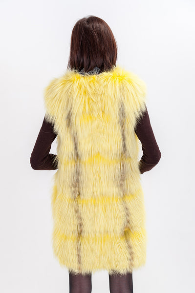 Yellow arctic fox vest Flavia