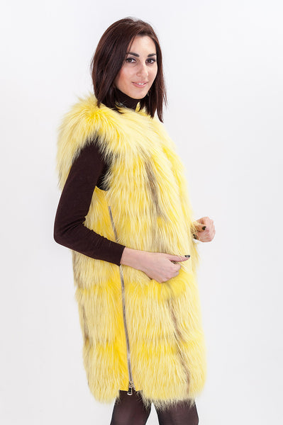 Yellow arctic fox vest Flavia