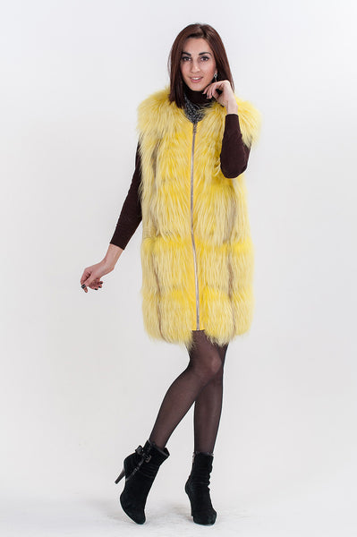 Yellow arctic fox vest Flavia