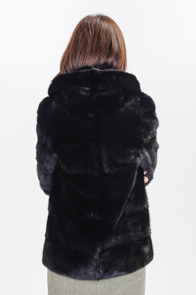 Black mink fur coat Lilia