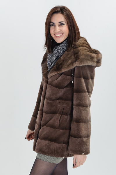 Brown beaver fur coat Hazer