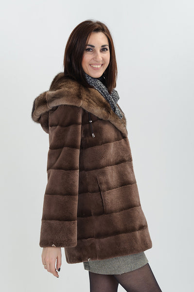 Brown beaver fur coat Hazer