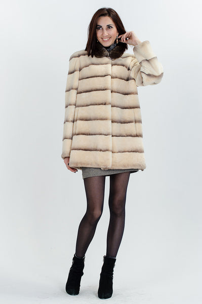 White beaver fur coat Frida 2