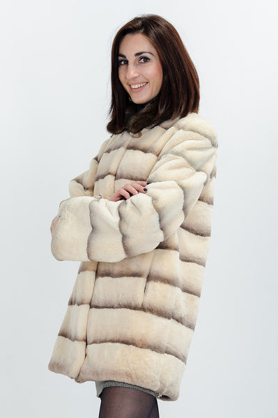 White beaver fur coat Frida 2