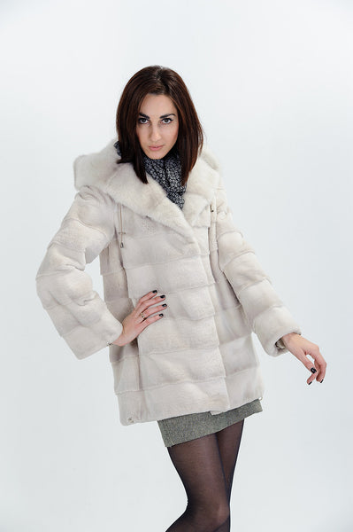 Grey beaver fur coat Hazer