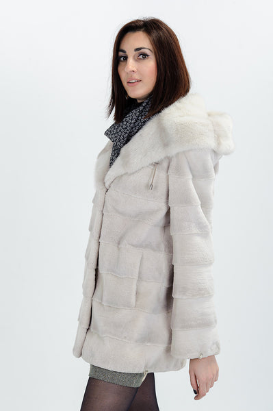 Grey beaver fur coat Hazer