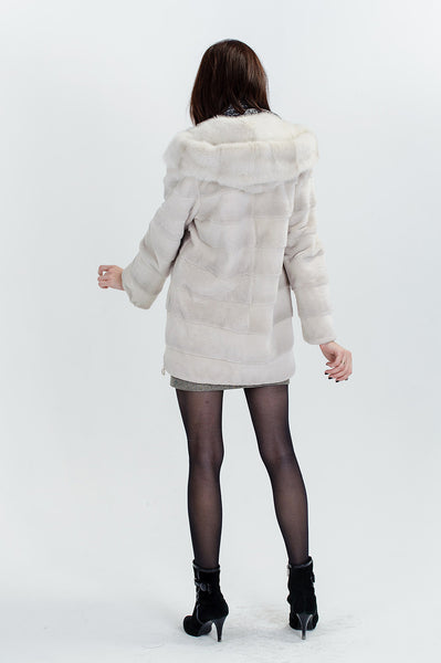 Grey beaver fur coat Hazer