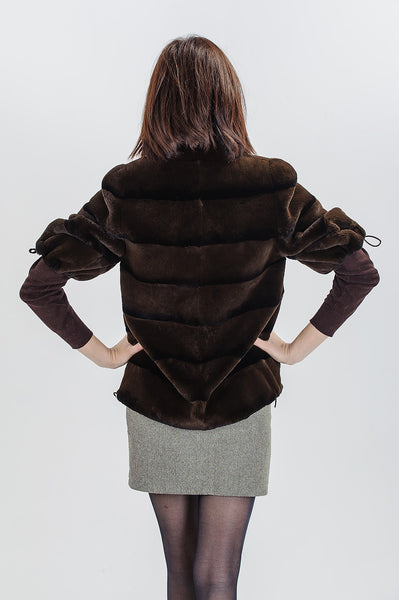 Brown beaver fur coat Laura