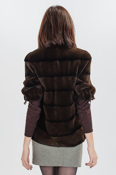 Brown beaver fur coat Laura