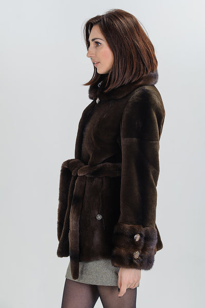 Brown beaver fur coat Kimberly