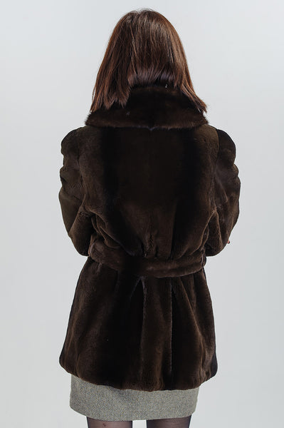 Brown beaver fur coat Kimberly