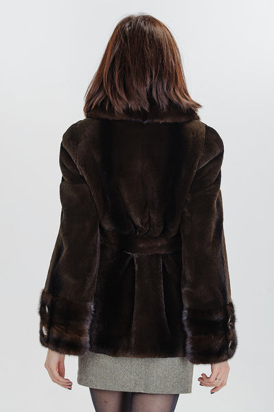 Brown beaver fur coat Kimberly