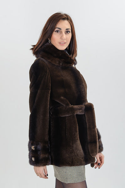 Brown beaver fur coat Kimberly