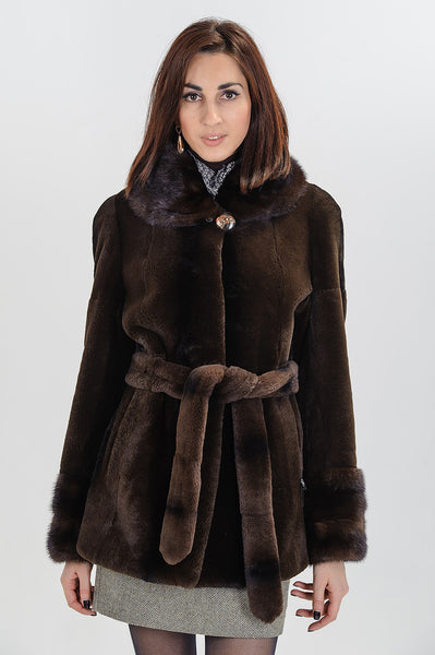 Brown beaver fur coat Kimberly