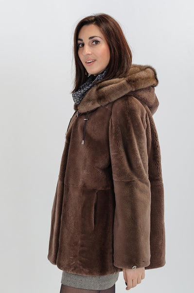 Brown beaver fur coat Sallie