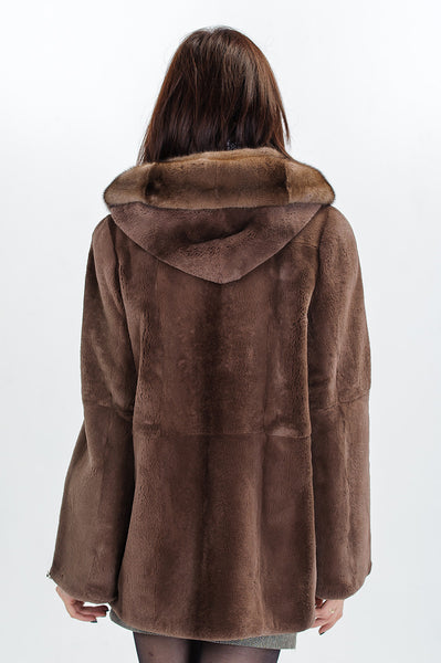 Brown beaver fur coat Sallie