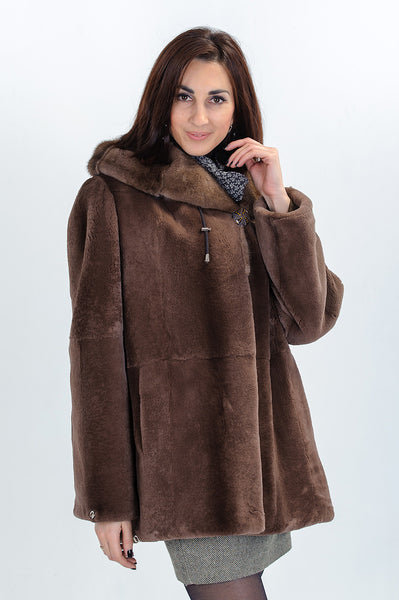 Brown beaver fur coat Sallie