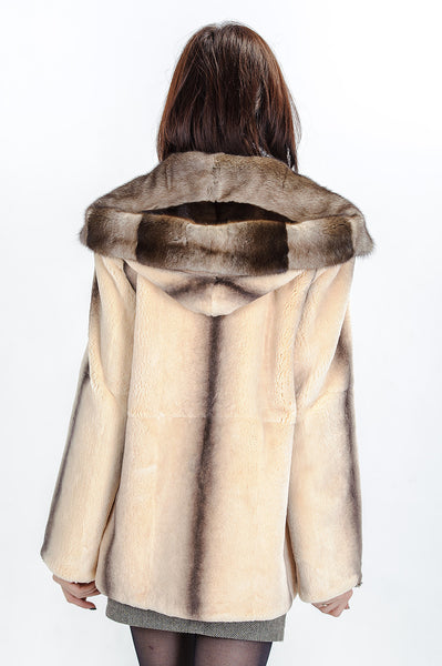 Cream beaver fur coat Sally